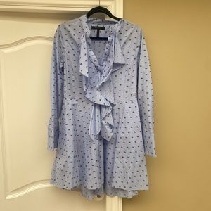 BCBGMaxAzria blue dress with ruffles